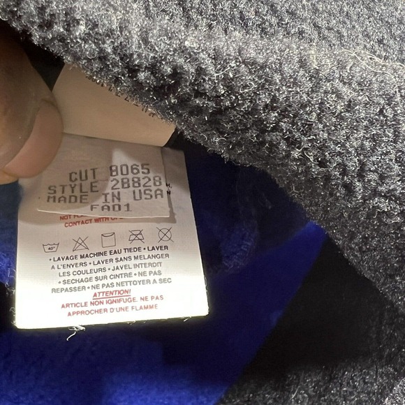 Patagonia Duckbill Synchilla Fleece Hat Cap Vintage Ear Flap Buckle Blue Medium - Picture 7 of 7